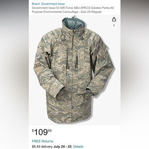PARKA, ALL-PURPOSE ENVIRONMENTAL, CAMOUFLAGE